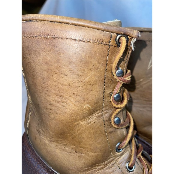 Justin Vintage Boots Size 8.5B Two Tone Brown Made In USA - Picture 3 of 10